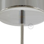 Serre-câble rond métal avec finition chrome avec tige filetée, écrou et rondelle Serre-câble rond métal avec finition chrome avec tige filetée, écrou et rondelle