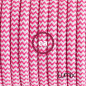 Lampe baladeuse câble textile FUCHSIA ZIG ZAG, douille bakelite noire E27 avec interrupteur intégré