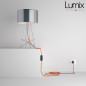 Lampe baladeuse câble textile souple orange effet soie