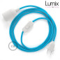 Lampe baladeuse câble textile souple Turquoise effet soie