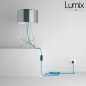 Lampe baladeuse câble textile souple Turquoise effet soie