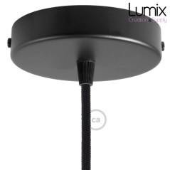 Rosace plafond métal NOIRE 1 sortie pour raccordement électrique