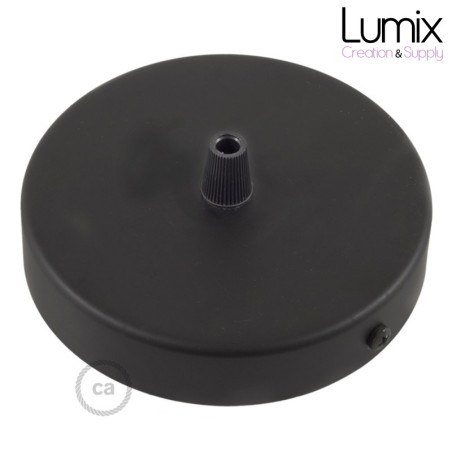 Rosace plafond métal NOIRE 1 sortie pour raccordement électrique