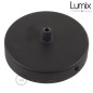 Rosace plafond métal NOIRE 1 sortie pour raccordement électrique
