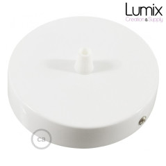 Rosace plafond métal BLANCHE 1 sortie pour raccordement électrique
