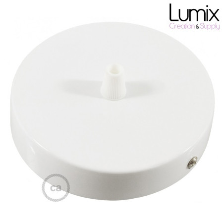 Rosace plafond métal BLANCHE 1 sortie pour raccordement électrique