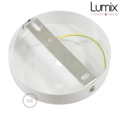 Rosace plafond métal BLANCHE 1 sortie pour raccordement électrique
