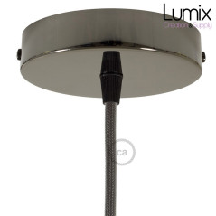 Rosace plafond métal PERLE NOIRE 1 sortie pour raccordement électrique