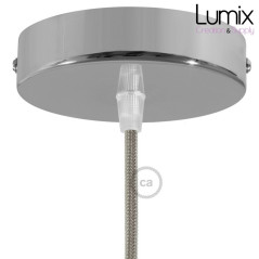 Rosace plafond métal CHROMÉ 1 sortie pour raccordement électrique