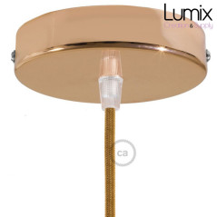 Rosace plafond métal CUIVRE 1 sortie pour raccordement électrique