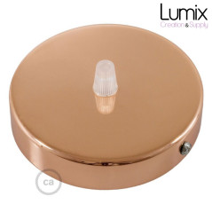 Rosace plafond métal CUIVRE 1 sortie pour raccordement électrique