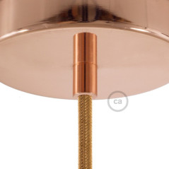 Rosace plafond métal CUIVRE 1 sortie pour raccordement électrique