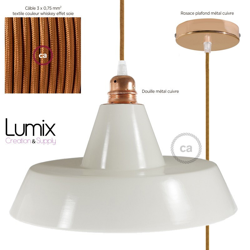 Suspension céramique blanche style industriel type gamelle Suspension céramique blanche style industriel type gamelle