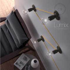 Lampe Porcelaine noire en plafonnier ou en applique murale