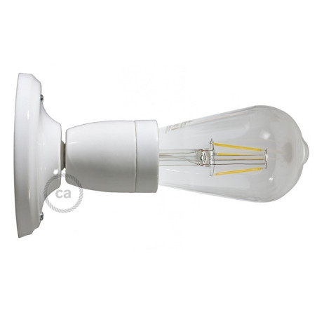 Lampe applique porcelaine blanche en plafonnier ou en applique murale