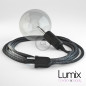 Lampe baladeuse câble textile Lin anthracite, douille bakélite noire E27 avec interrupteur intégré Lampe baladeuse câble textile Lin anthracite, douille bakélite noire E27 avec interrupteur intégré
