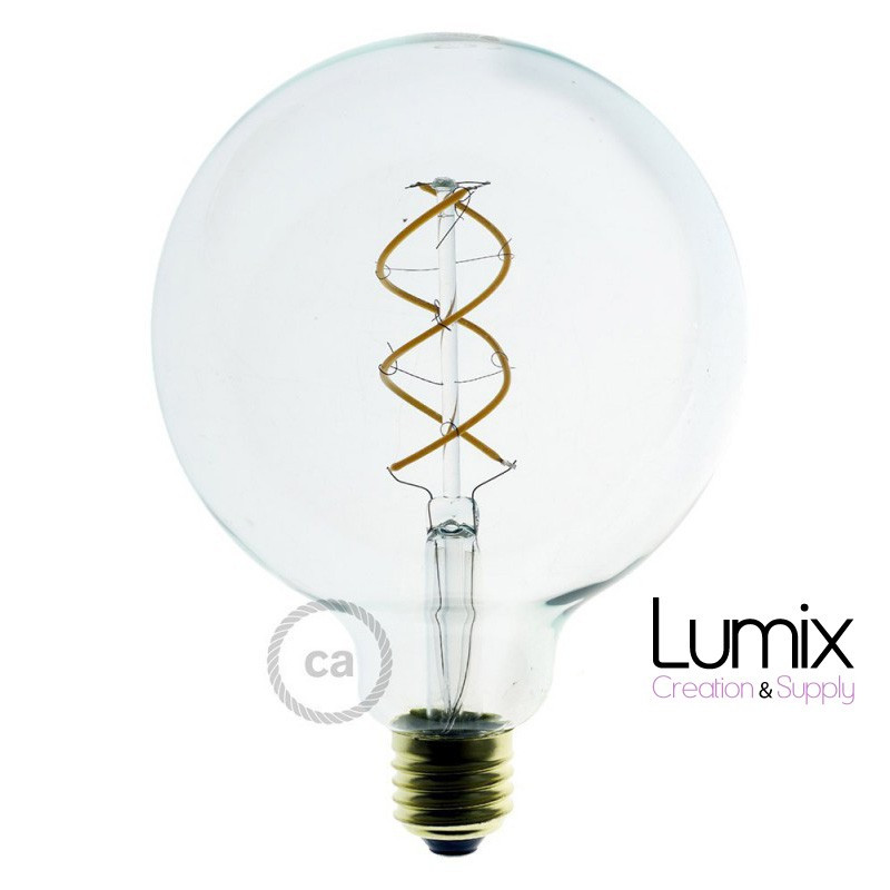 Ampoule gros Globe transparent à filament LED - 5 W / 220 Volts - G125 Ampoule gros Globe transparent à filament LED - 5 W / 220 Volts - G125