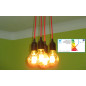 Suspension multiple type grappe 4 douilles E27 lisse Suspension multiple type grappe 4 douilles E27 lisse