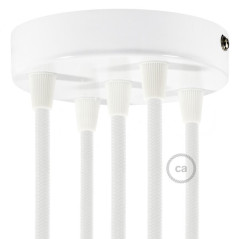 Suspension multiple OCTOPUS 5 Métal - câble textile extra-souple BLANC