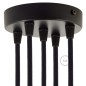 Suspension multiple OCTOPUS 5 Métal - câble textile extra-souple NOIR Suspension multiple OCTOPUS 5 Métal - câble textile extra-souple NOIR
