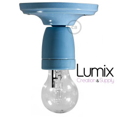 Lampe Porcelaine Bleue en plafonnier ou en applique murale