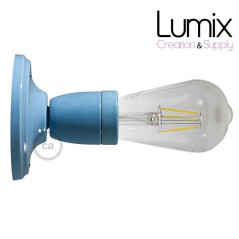 Lampe applique porcelaine de couleur bleu - Douille E27