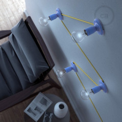 Lampe Porcelaine Bleue en plafonnier ou en applique murale