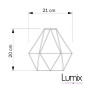 Lampe baladeuse cage acier XXL à poser ou à suspendre - abat-jour cage acier forme diamant