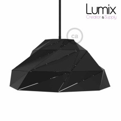 Suspension Polygon Art en métal noir opaque douille E27