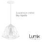 Suspension Sky Apollo grande cage en métal blanc - douille E27 Suspension Sky Apollo grande cage en métal blanc - douille E27