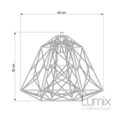 Suspension Sky Apollo grande cage en métal noir - douille E27