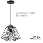 Suspension Sky Apollo grande cage en métal noir - douille E27 Suspension Sky Apollo grande cage en métal noir - douille E27