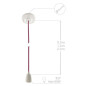 Suspension porcelaine 7 couleurs au choix avec câble textile couleur Suspension porcelaine 7 couleurs au choix avec câble textile couleur