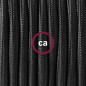 Suspension simple 1 sortie pour abat-jour - câble textile noir Suspension simple 1 sortie pour abat-jour - câble textile noir