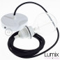 Suspension simple 1 sortie pour abat-jour - câble textile noir Suspension simple 1 sortie pour abat-jour - câble textile noir