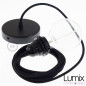 Suspension simple 1 sortie pour abat-jour - câble textile noir Suspension simple 1 sortie pour abat-jour - câble textile noir