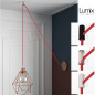 Suspension simple 1 sortie douille pour abat-jour - câble textile rouge Suspension simple 1 sortie douille pour abat-jour - câble textile rouge