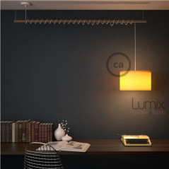 Suspension simple 1 sortie pour abat-jour - câble textile rouge