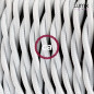 Suspension simple 1 sortie pour abat-jour - câble textile blanc torsadé Suspension simple 1 sortie pour abat-jour - câble textile blanc torsadé