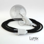 Lampe baladeuse câble textile NOIR, douille thermoplastique avec interrupteur intégré Lampe baladeuse câble textile NOIR, douille thermoplastique avec interrupteur intégré