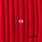 Lampe baladeuse câble textile ROUGE, douille thermoplastique avec interrupteur intégré Lampe baladeuse câble textile ROUGE, douille thermoplastique avec interrupteur intégré