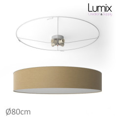 Plafonnier rond revêtement toile Noisette - diam 40/50/80 cm