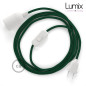 Lampe baladeuse câble textile souple Vert foncé effet soie