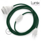 Lampe baladeuse câble textile souple Vert foncé effet soie