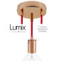 Suspension 3 lampes style moderne CUIVRE sur-mesure - câble textile au choix Suspension 3 lampes style moderne CUIVRE sur-mesure - câble textile au choix