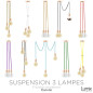 Suspension 3 lampes style moderne CUIVRE sur-mesure - câble textile au choix Suspension 3 lampes style moderne CUIVRE sur-mesure - câble textile au choix