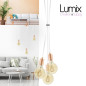 Suspension 3 lampes style moderne CUIVRE sur-mesure - câble textile au choix Suspension 3 lampes style moderne CUIVRE sur-mesure - câble textile au choix