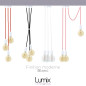 Suspension 3 lampes style moderne BLANC sur-mesure - câble textile au choix
