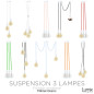 Suspension 3 lampes style moderne BLANC sur-mesure - câble textile au choix