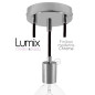 Suspension 3 lampes style moderne CHROME sur-mesure - câble textile au choix Suspension 3 lampes style moderne CHROME sur-mesure - câble textile au choix
